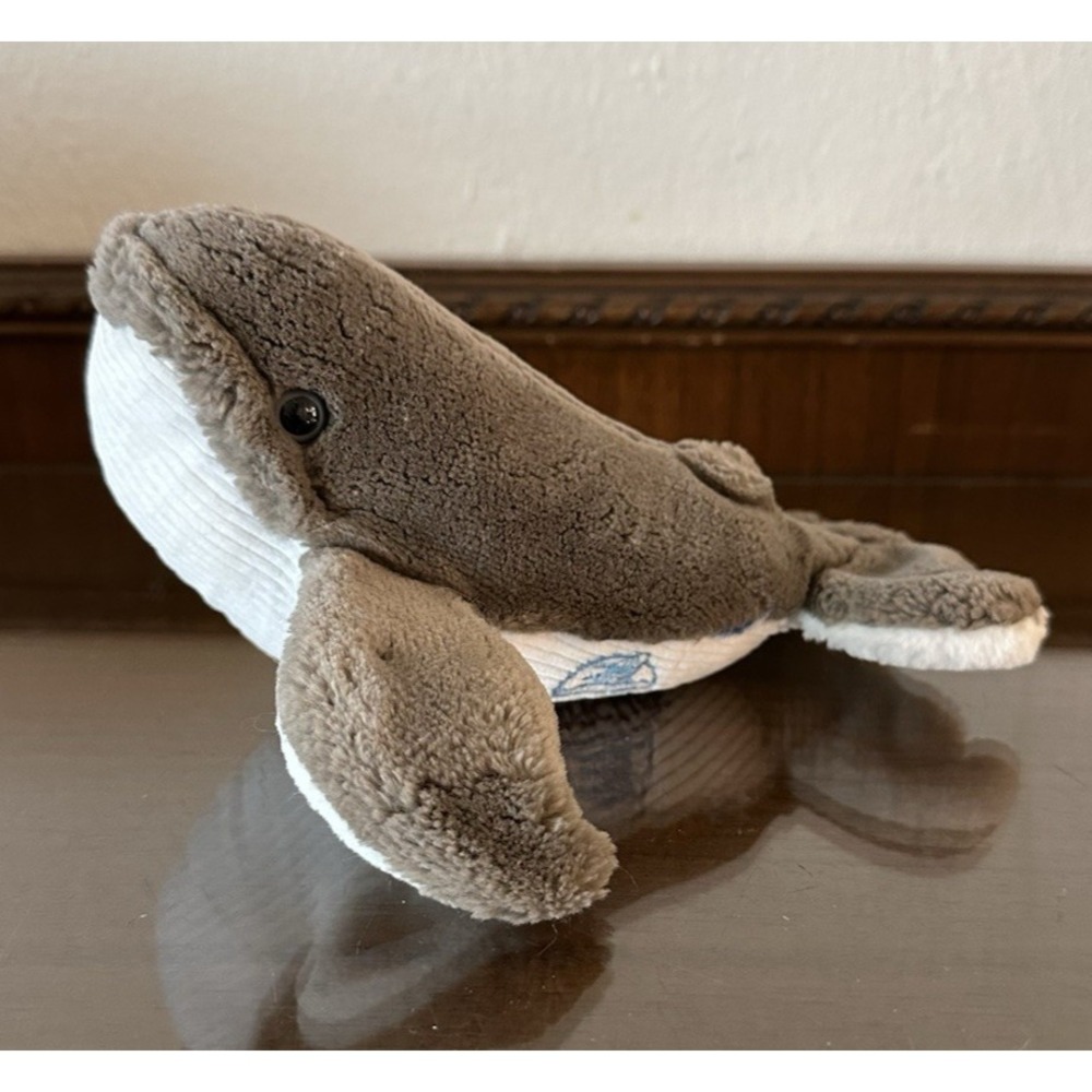 Pacific Life Mascot HUMPBACK WHALE Beanbag Gray‎ Plush Stuffed Ribbed Belly 7"